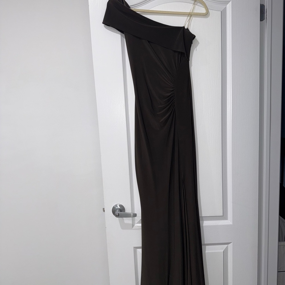 Le chateau Dark green maxi dress
